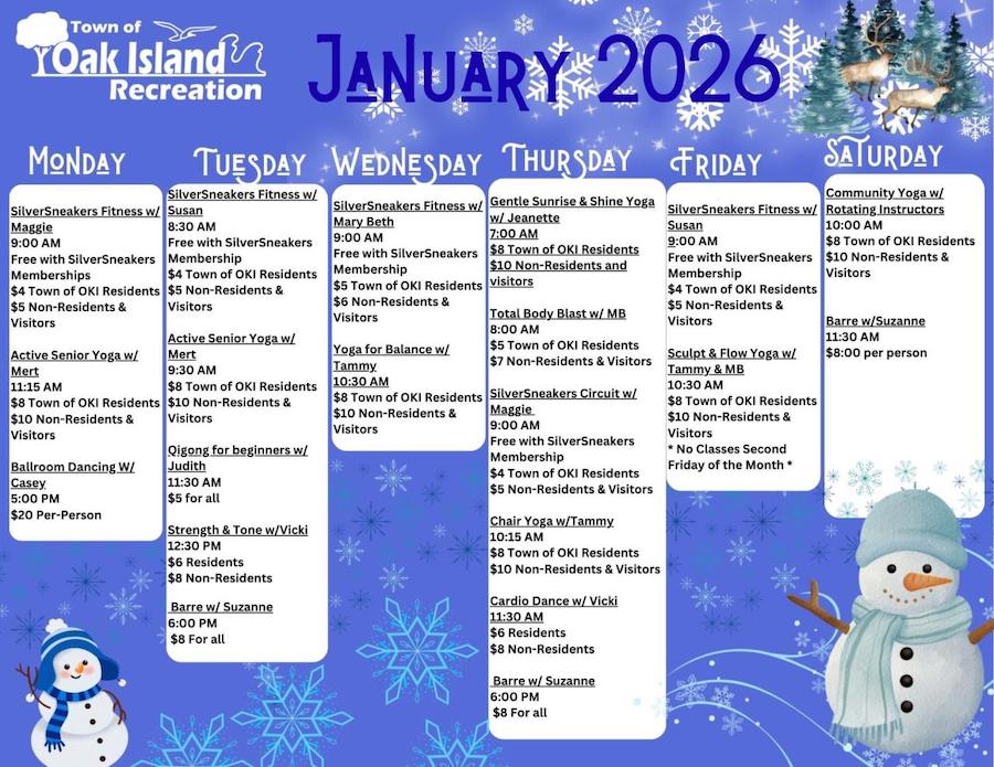 Oak Island NC January Recreation Activities